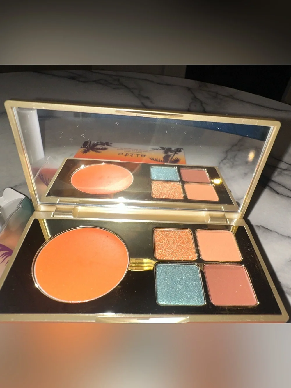 Stila Color Cocktail Palette & Lip Set — Orange, Gold, Green, Brown